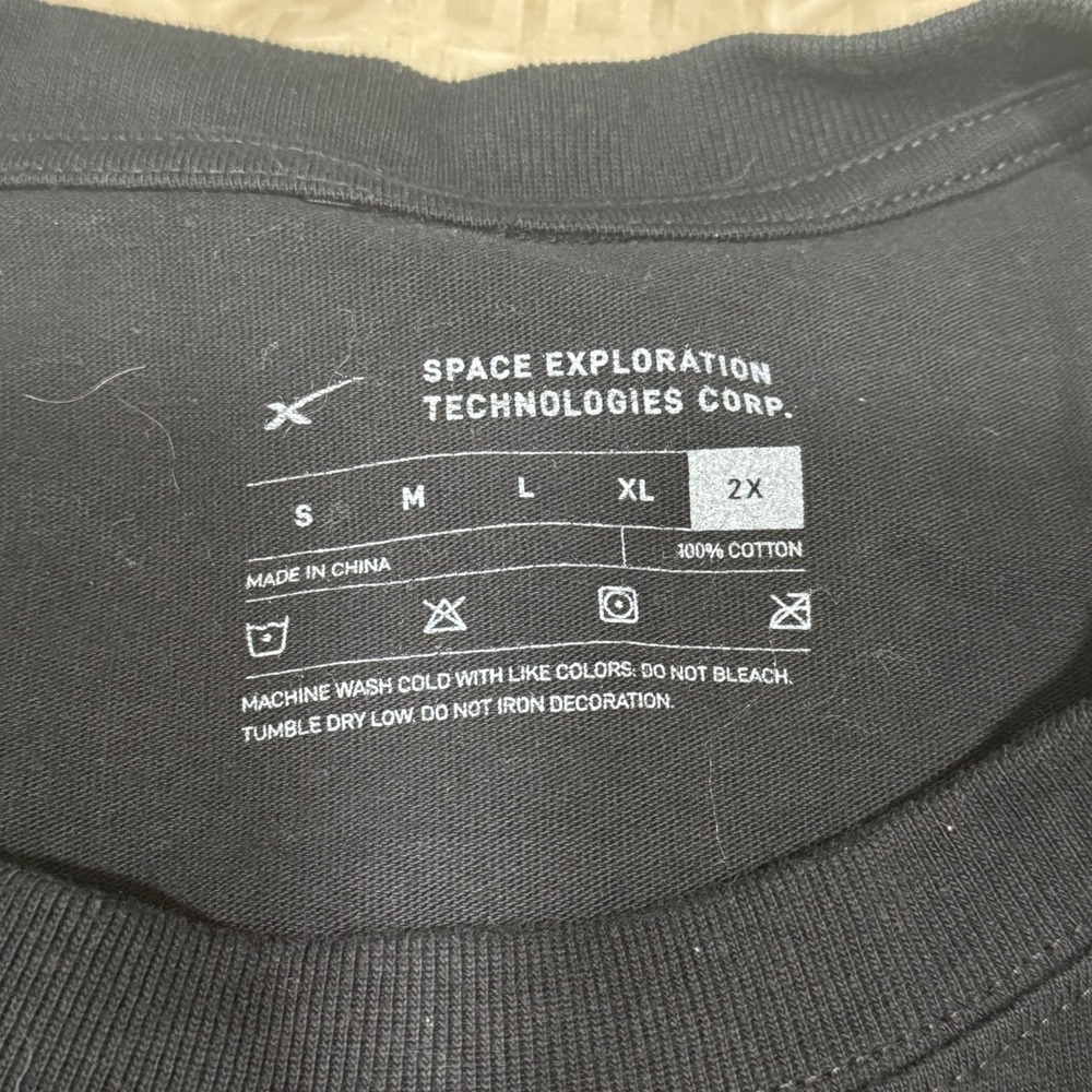 Official Space X Crewneck Black Sweatshirt 2XL Tesla Space Exploration Tech Corp - Picture 4 of 7